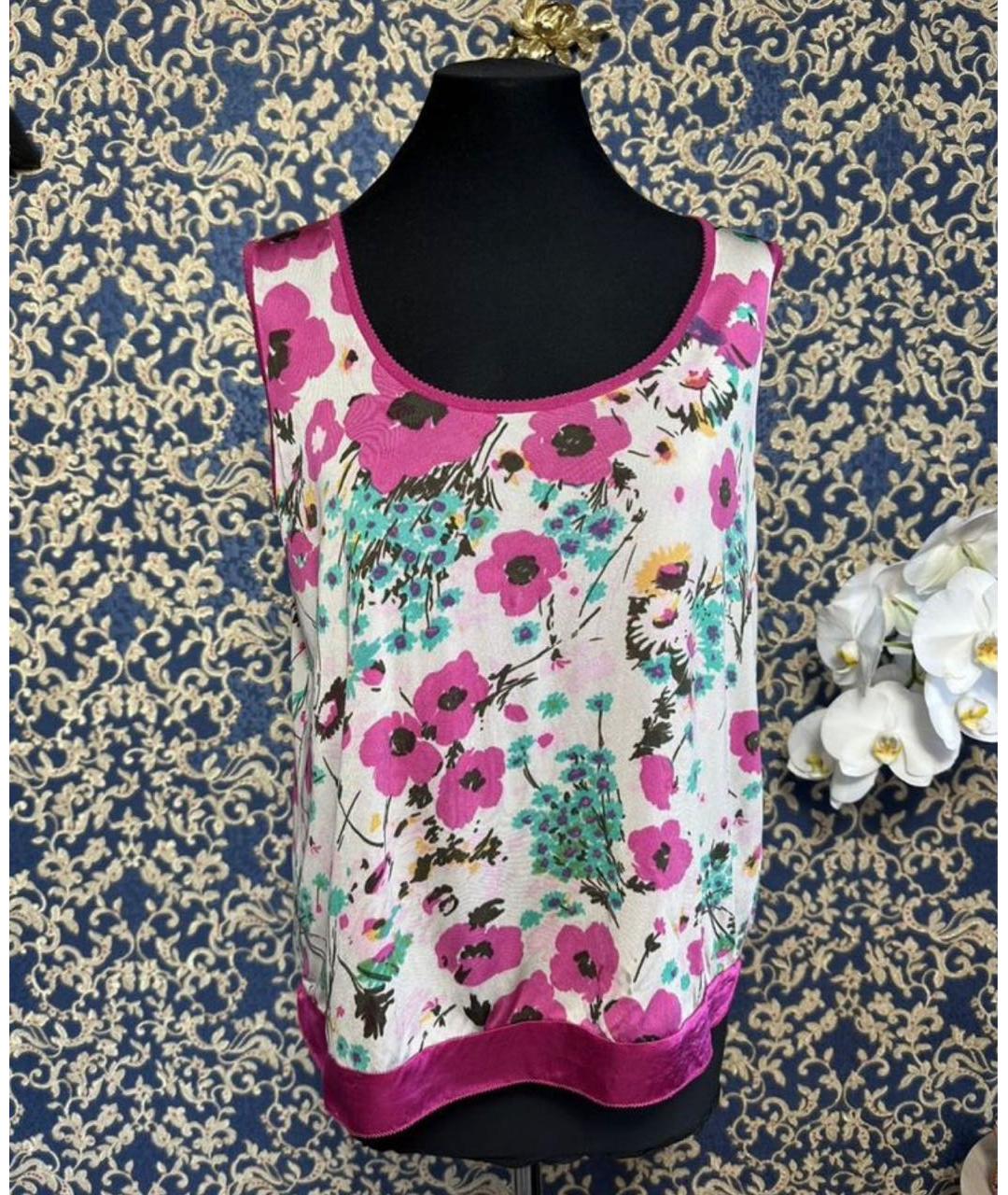 KENZO Розовая шелковая майка, фото 8