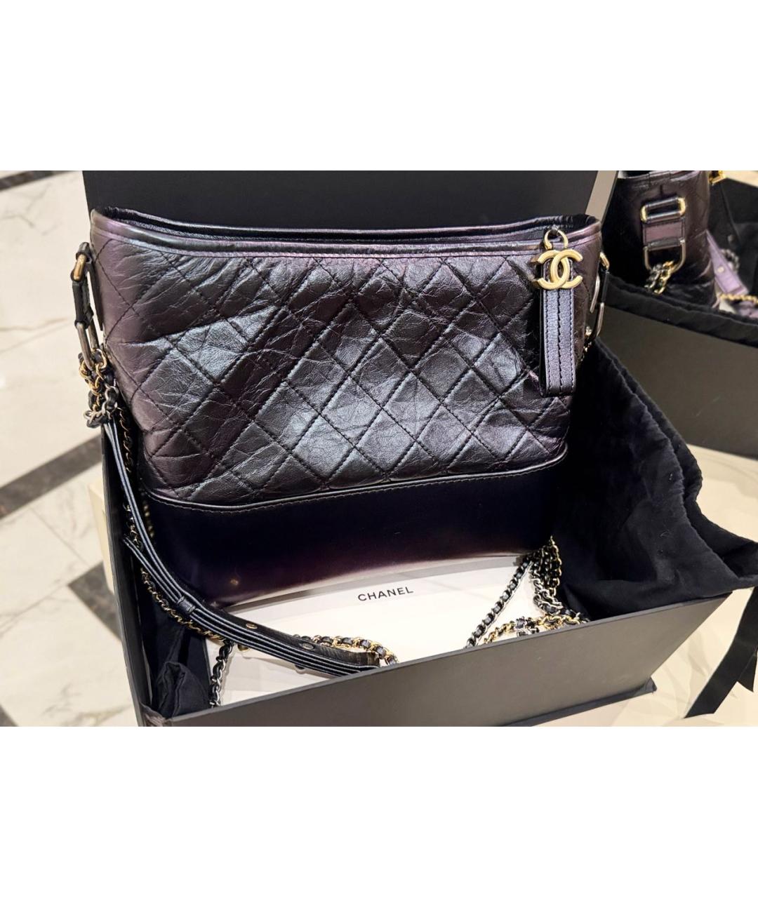 CHANEL Черная кожаная сумка через плечо, фото 2