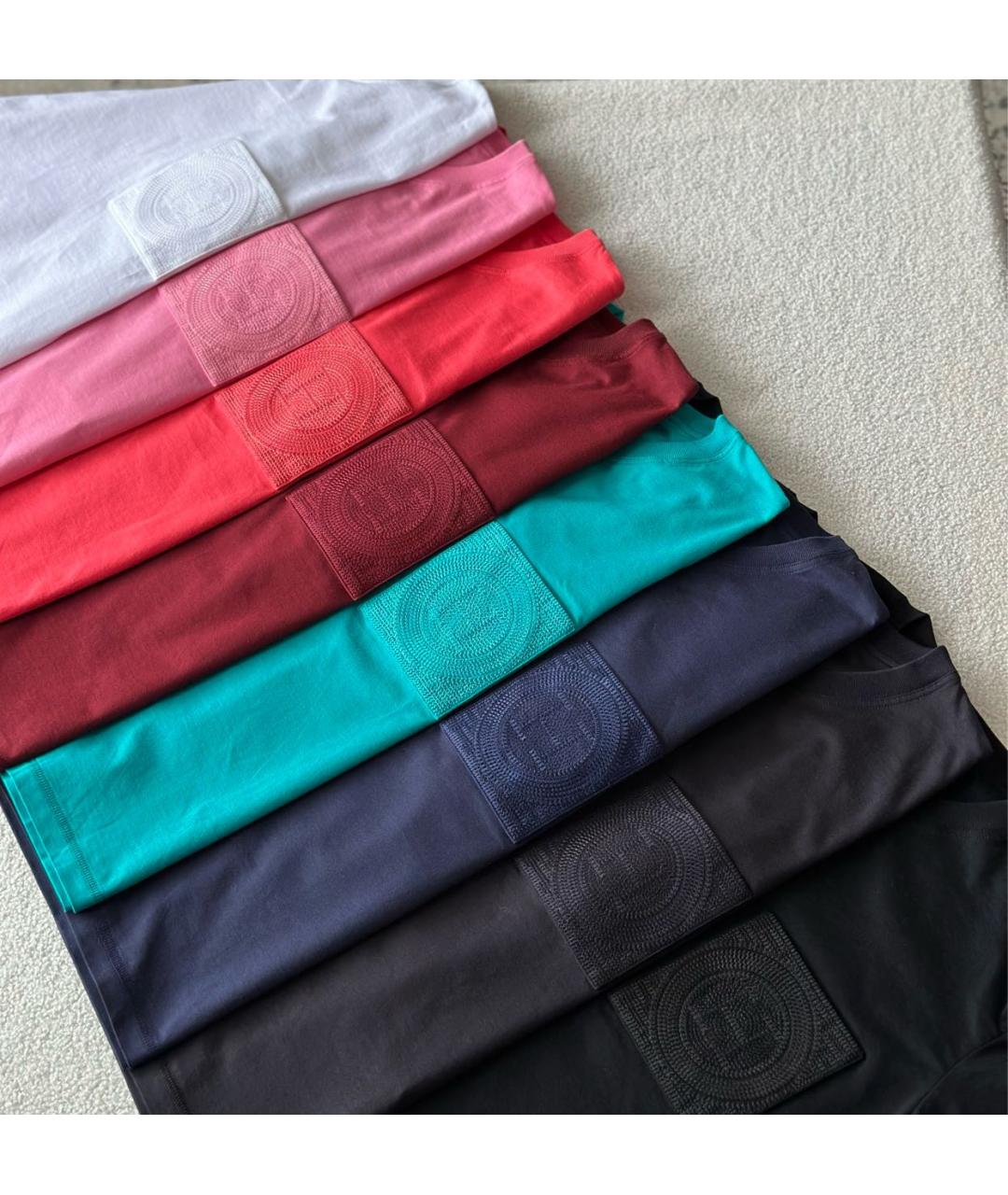 HERMES Бордовая хлопковая футболка, фото 3