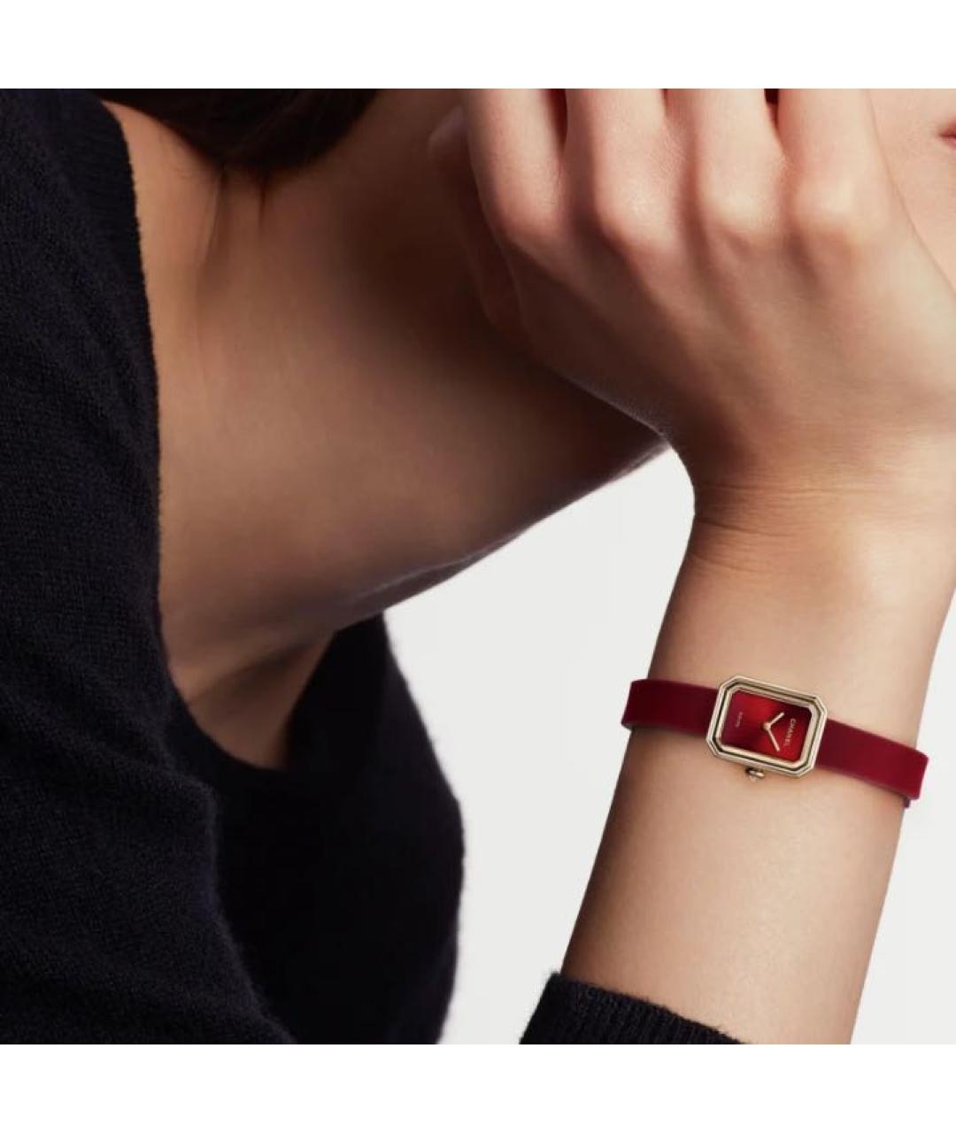 CHANEL Бордовые часы, фото 3