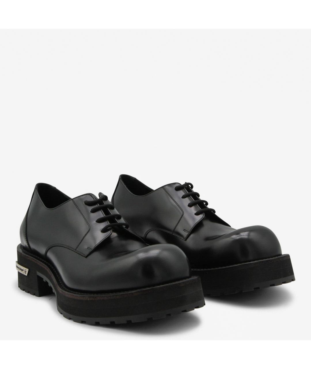 BALENCIAGA Черные кожаные низкие ботинки, фото 2