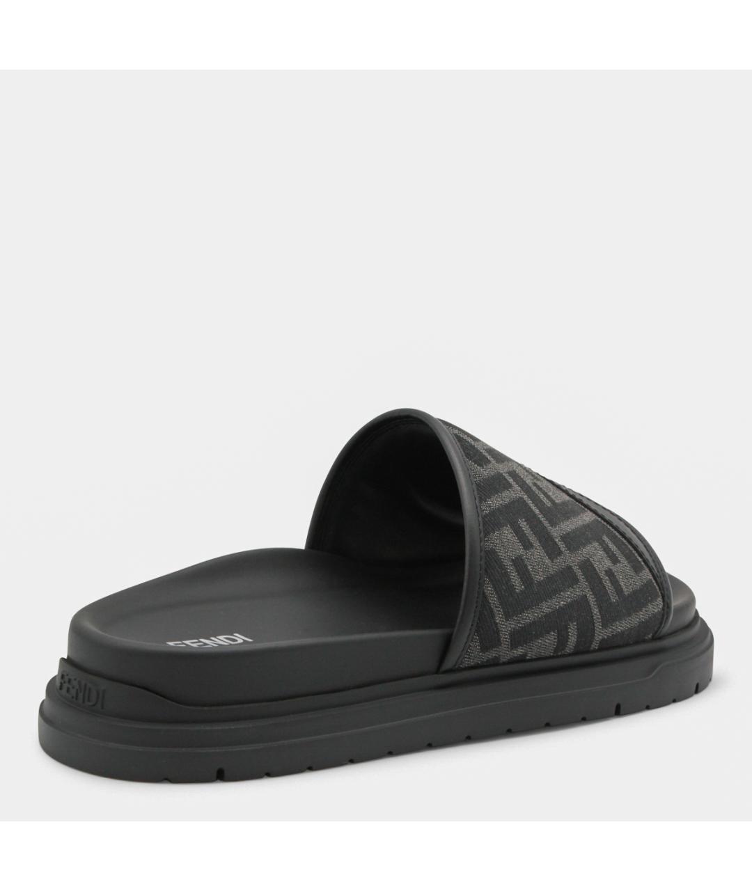 FENDI Черные шлепанцы, фото 3