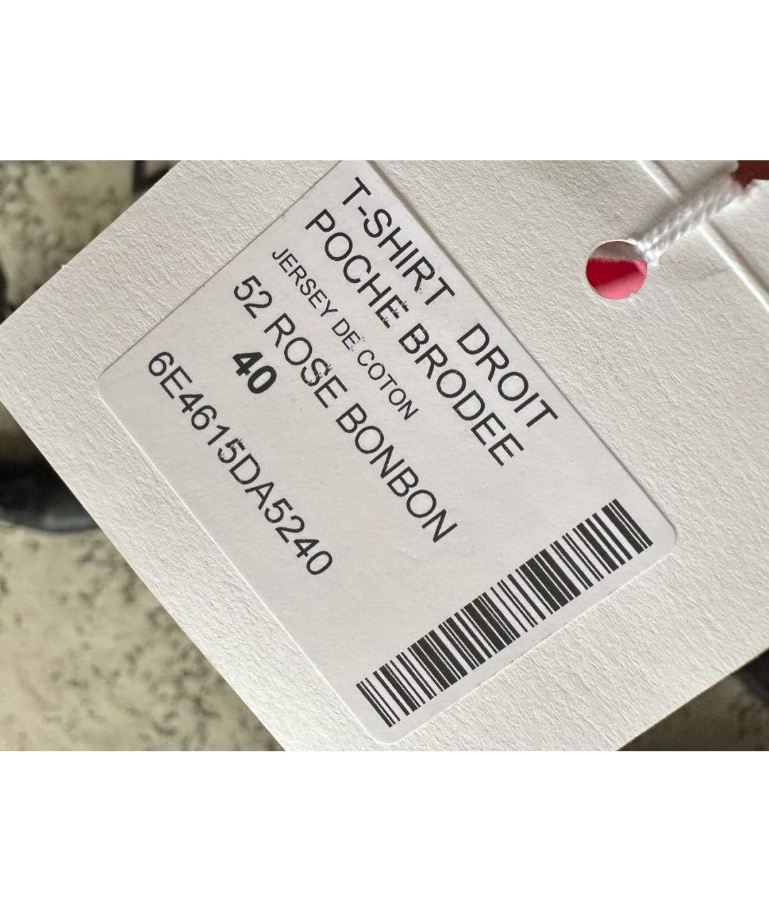 HERMES Розовая хлопковая футболка, фото 4
