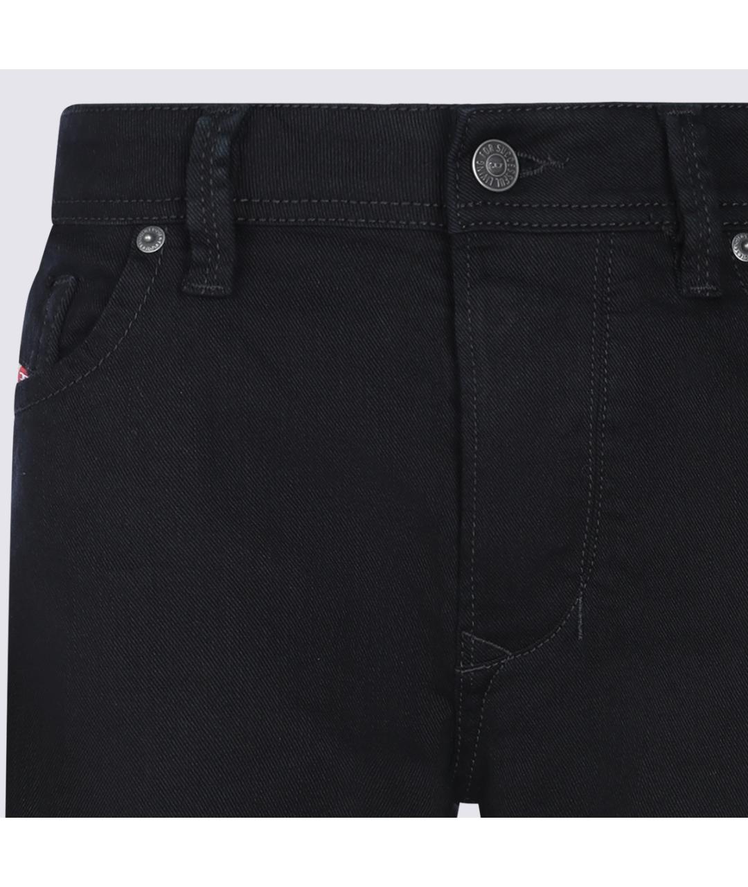 DIESEL Черные хлопковые прямые джинсы, фото 3