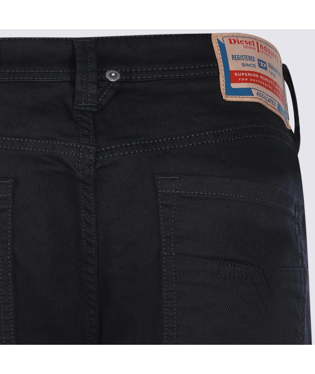 DIESEL Черные хлопковые прямые джинсы, фото 4