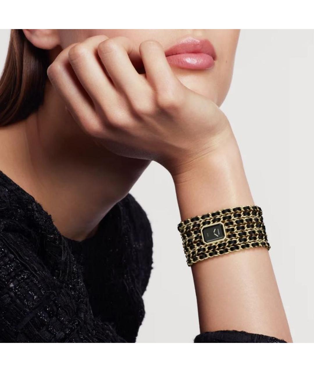 CHANEL Золотые кожаные часы, фото 2