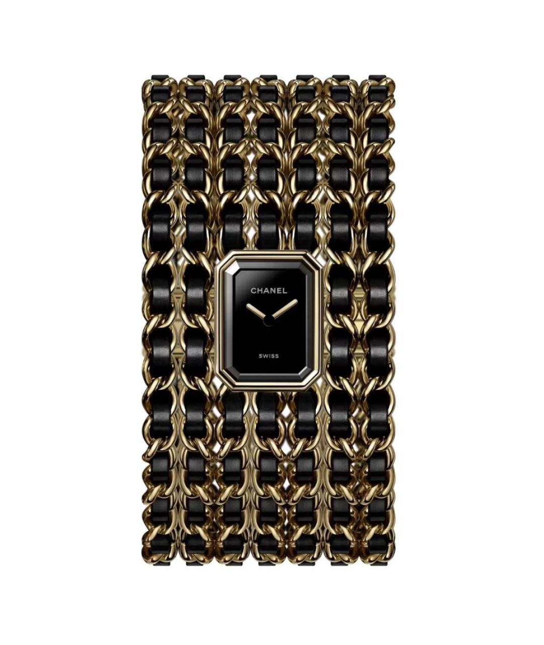 CHANEL Золотые кожаные часы, фото 3