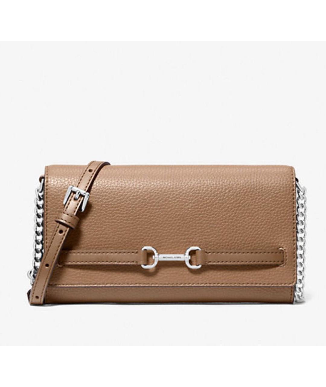 MICHAEL MICHAEL KORS Коричневая кожаная сумка через плечо, фото 9