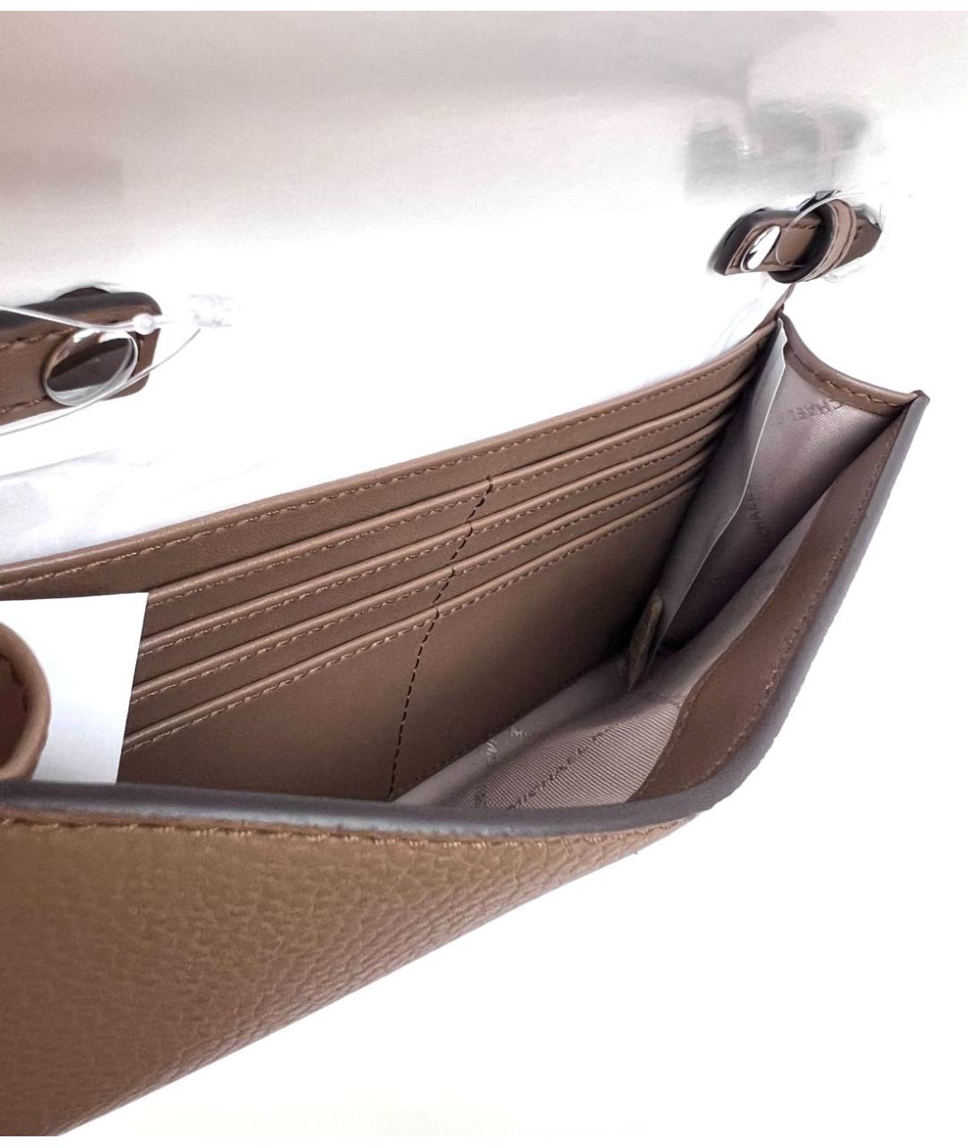 MICHAEL MICHAEL KORS Коричневая кожаная сумка через плечо, фото 4