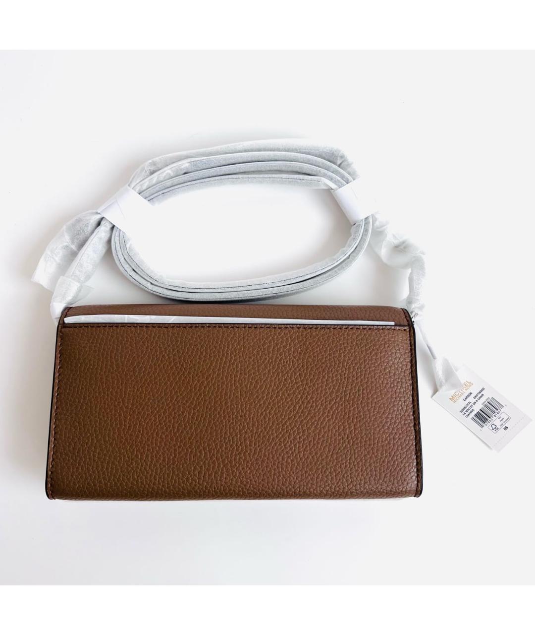 MICHAEL MICHAEL KORS Коричневая кожаная сумка через плечо, фото 6
