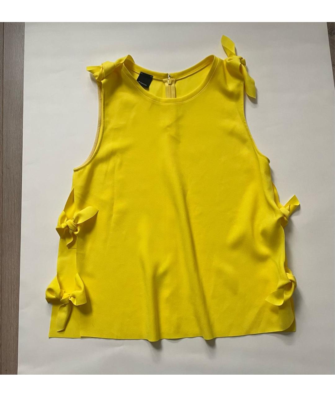 PINKO Желтая полиэстеровая майка, фото 8
