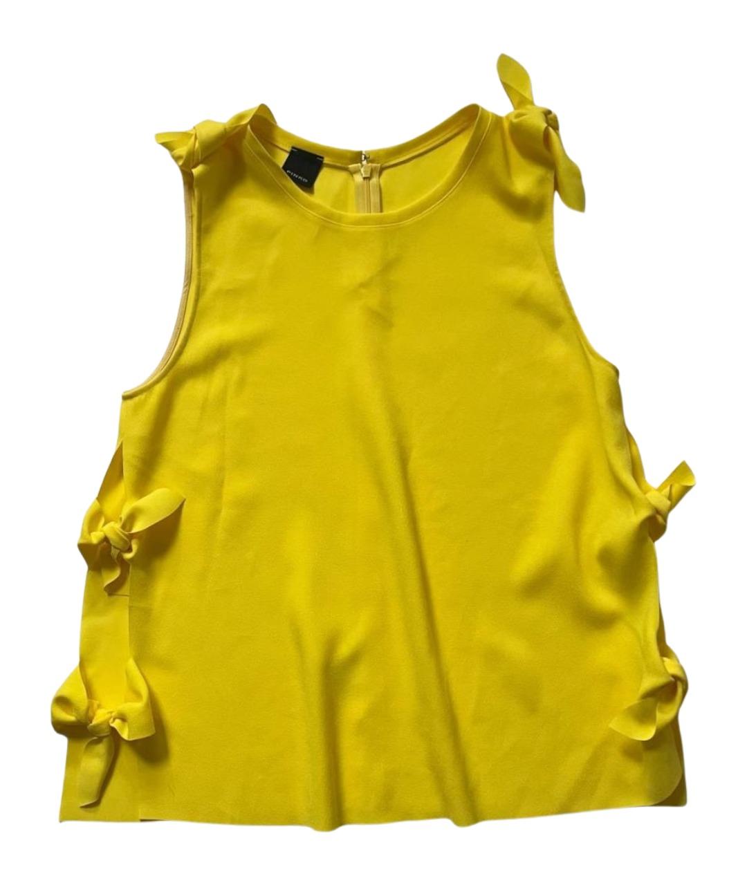 PINKO Желтая полиэстеровая майка, фото 1