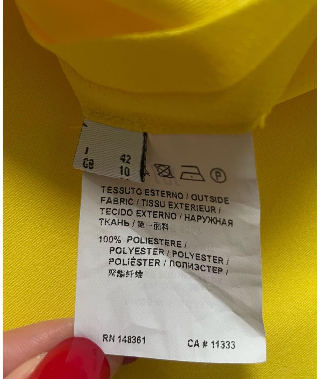 PINKO Желтая полиэстеровая майка, фото 5