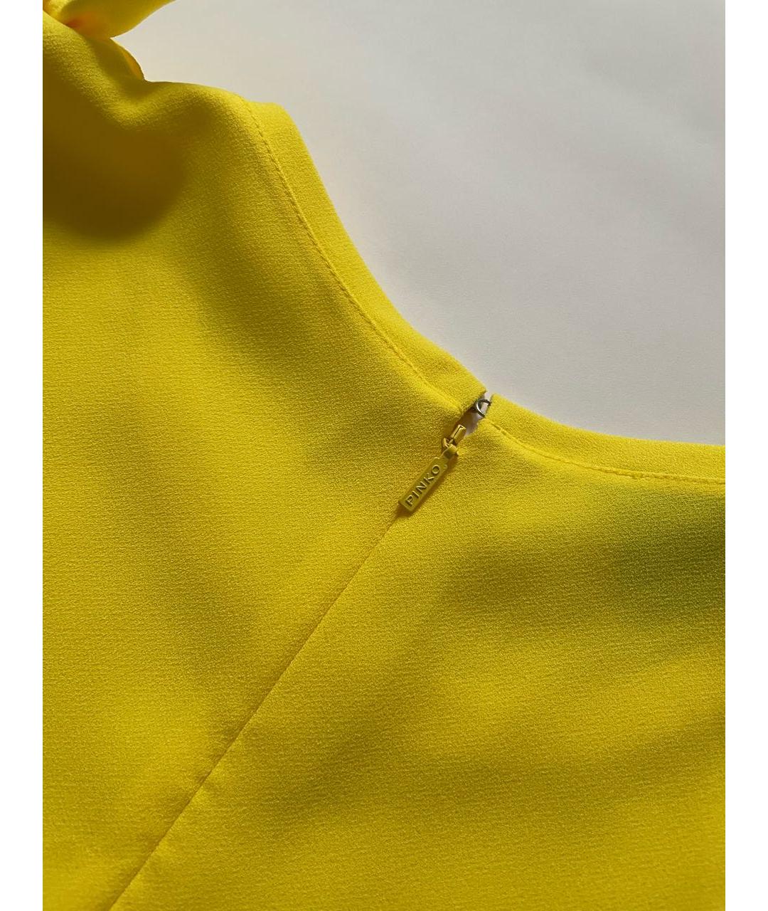 PINKO Желтая полиэстеровая майка, фото 4