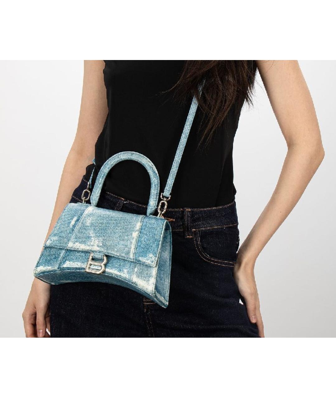 BALENCIAGA Голубая деним сумка через плечо, фото 2