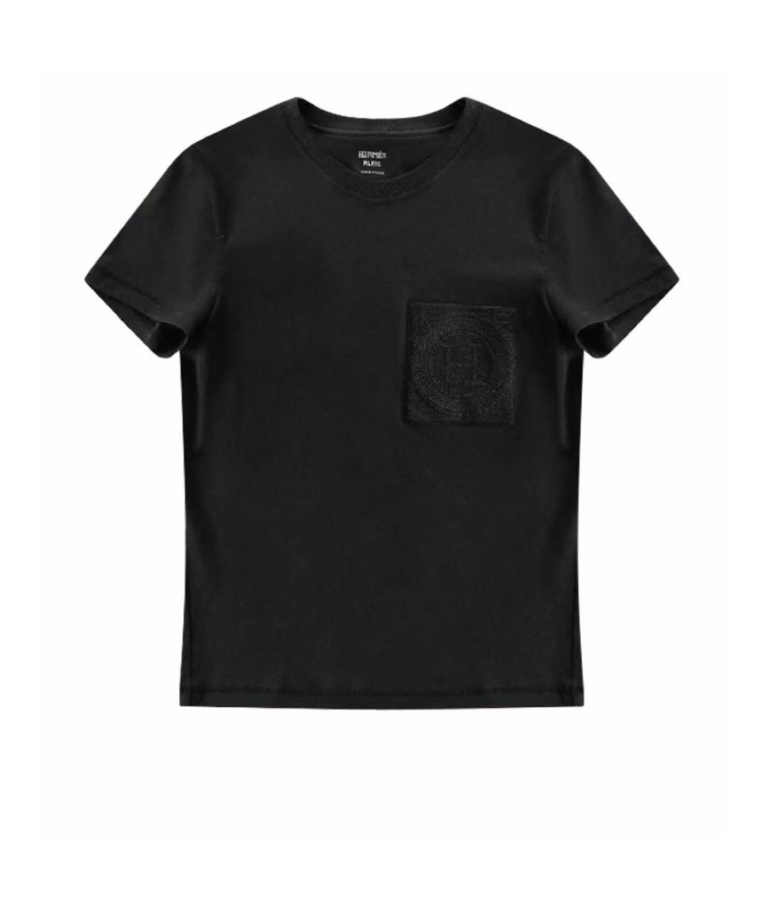 HERMES Черная хлопковая футболка, фото 4