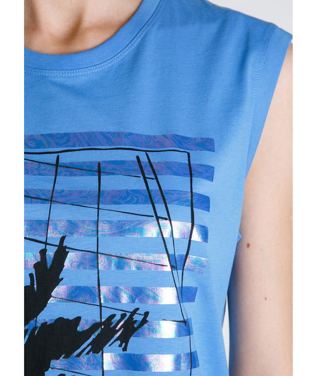 KENZO Синяя хлопковая майка, фото 5