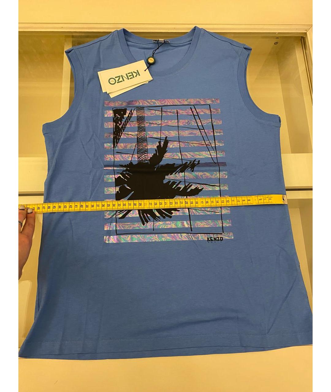 KENZO Синяя хлопковая майка, фото 7
