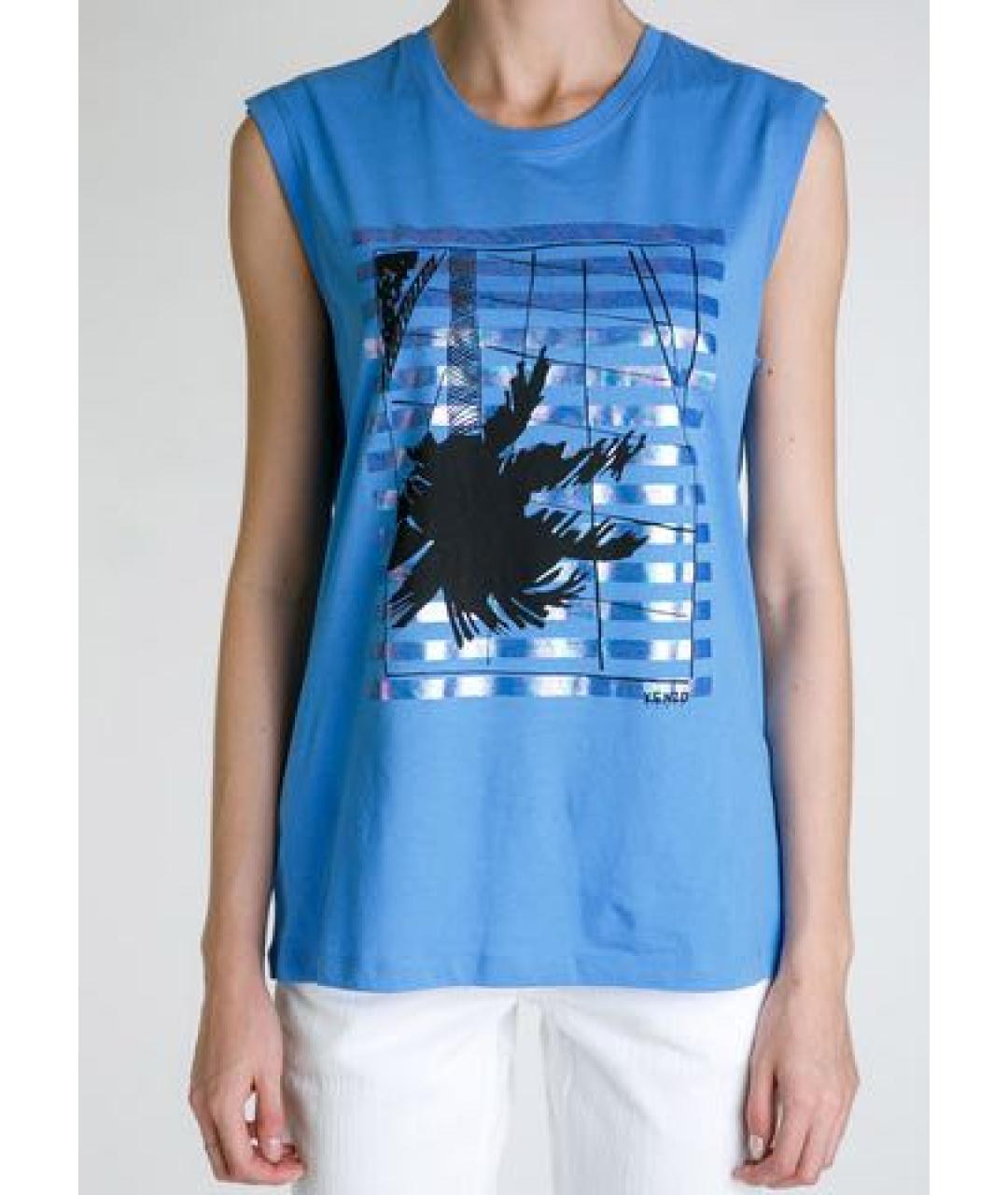 KENZO Синяя хлопковая майка, фото 2