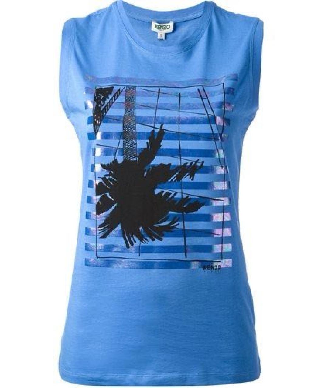 KENZO Синяя хлопковая майка, фото 1