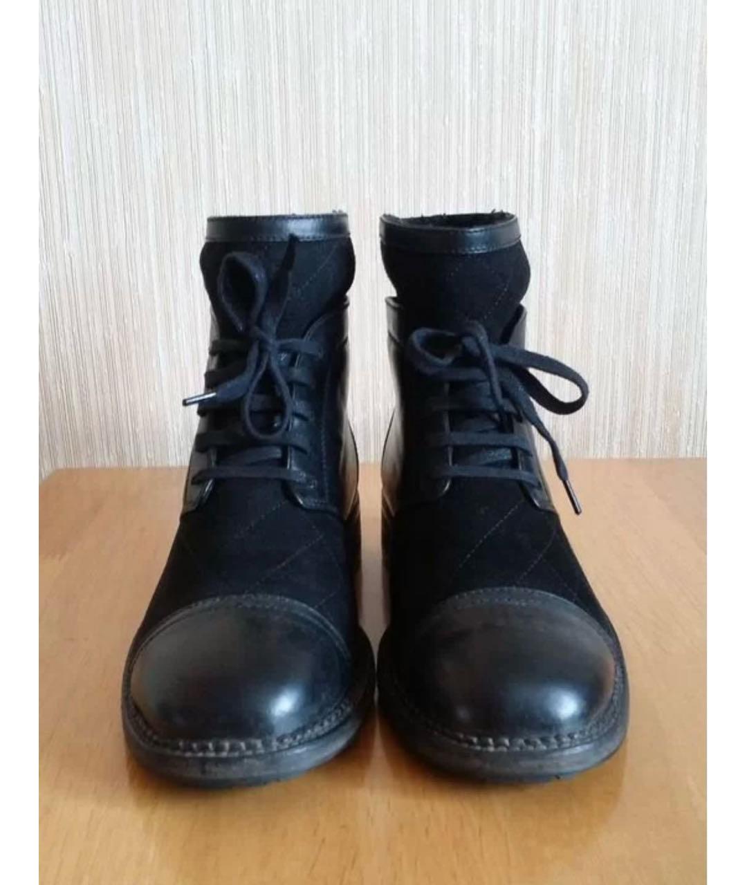 CHANEL Черные кожаные ботинки, фото 5