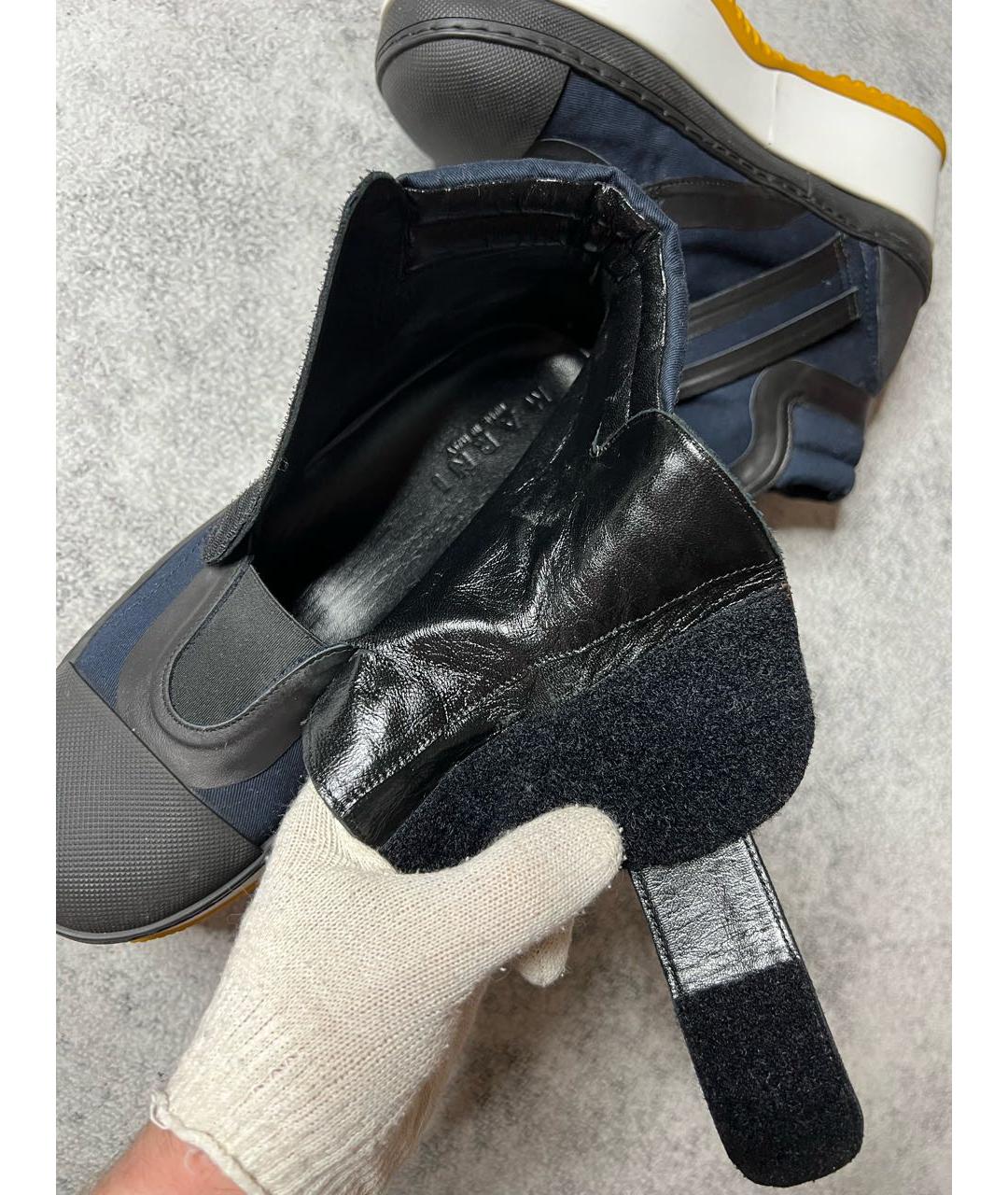 MARNI Темно-синие текстильные ботинки, фото 7