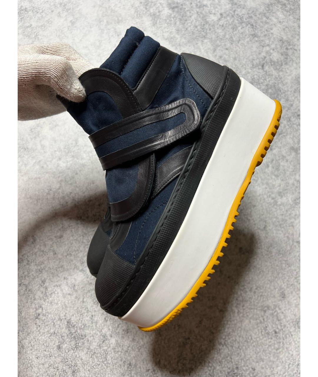 MARNI Темно-синие текстильные ботинки, фото 5