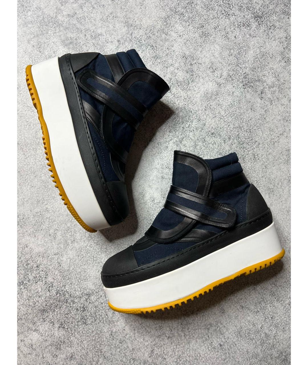 MARNI Темно-синие текстильные ботинки, фото 2