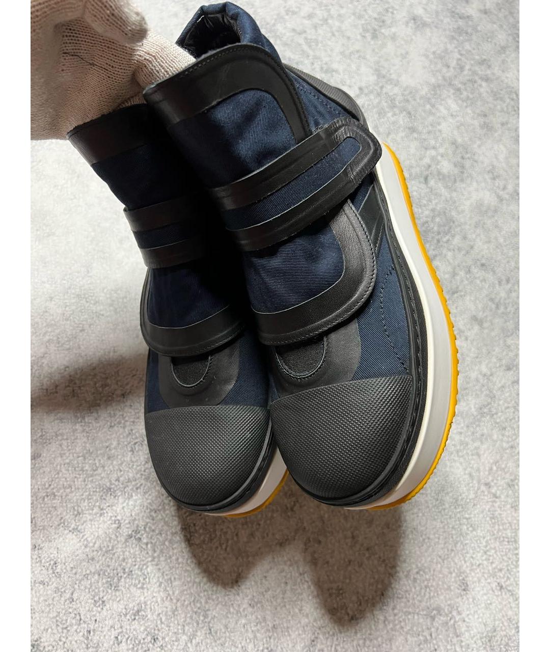 MARNI Темно-синие текстильные ботинки, фото 3