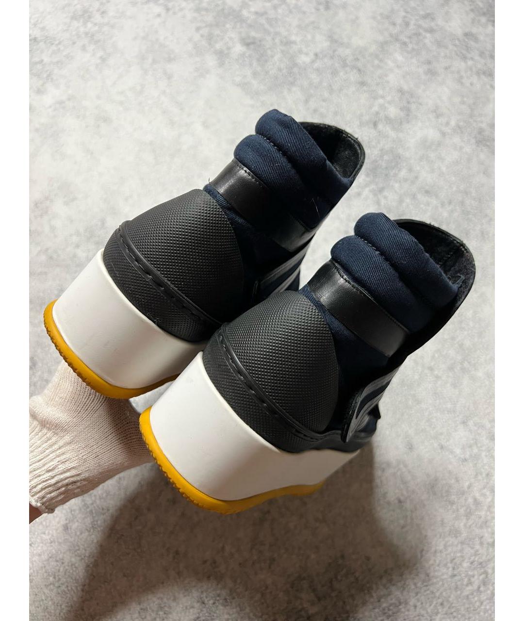 MARNI Темно-синие текстильные ботинки, фото 4