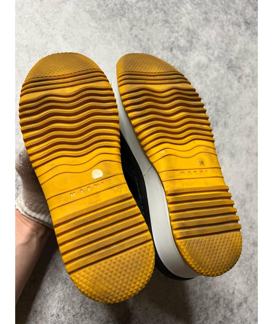 MARNI Темно-синие текстильные ботинки, фото 6