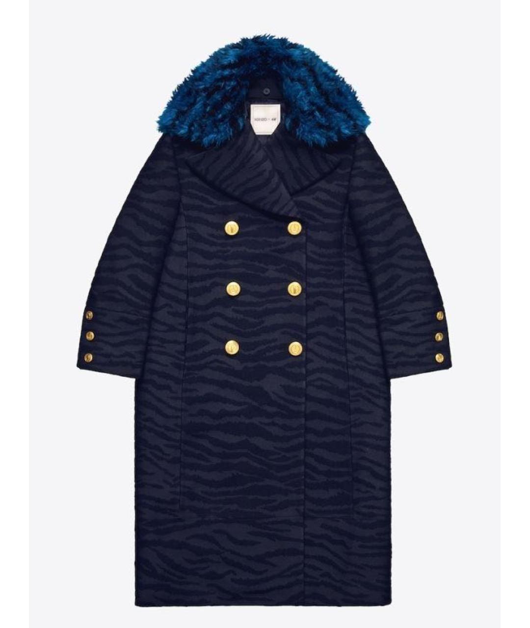 KENZO Антрацитовое шерстяное пальто, фото 9