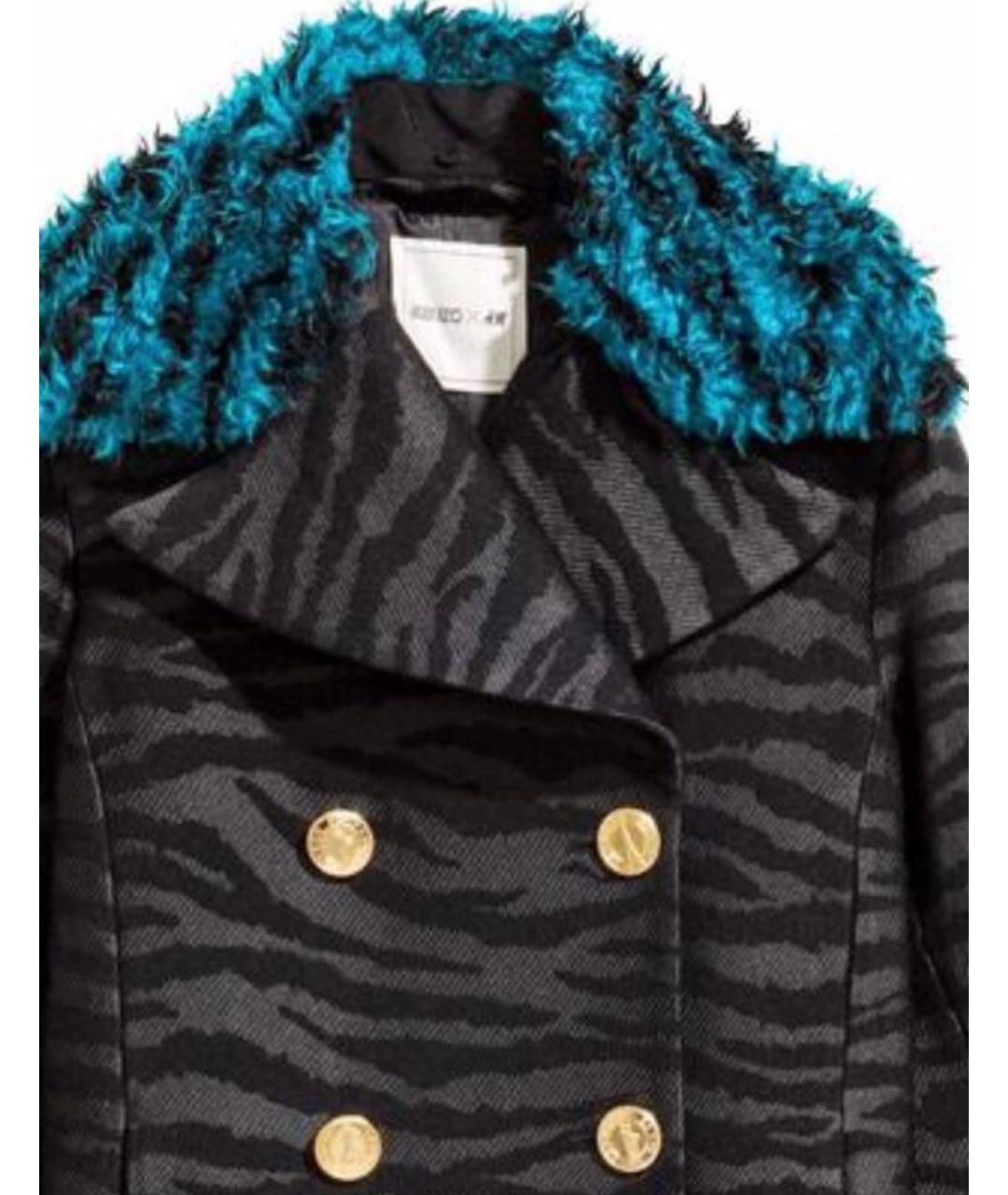 KENZO Антрацитовое шерстяное пальто, фото 4