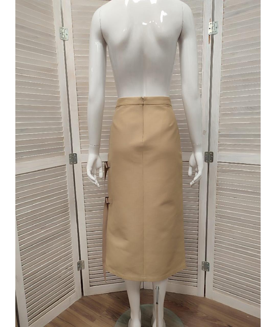 NO. 21 Бежевая хлопковая юбка макси, фото 2