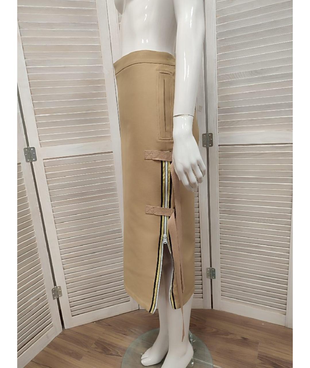 NO. 21 Бежевая хлопковая юбка макси, фото 4