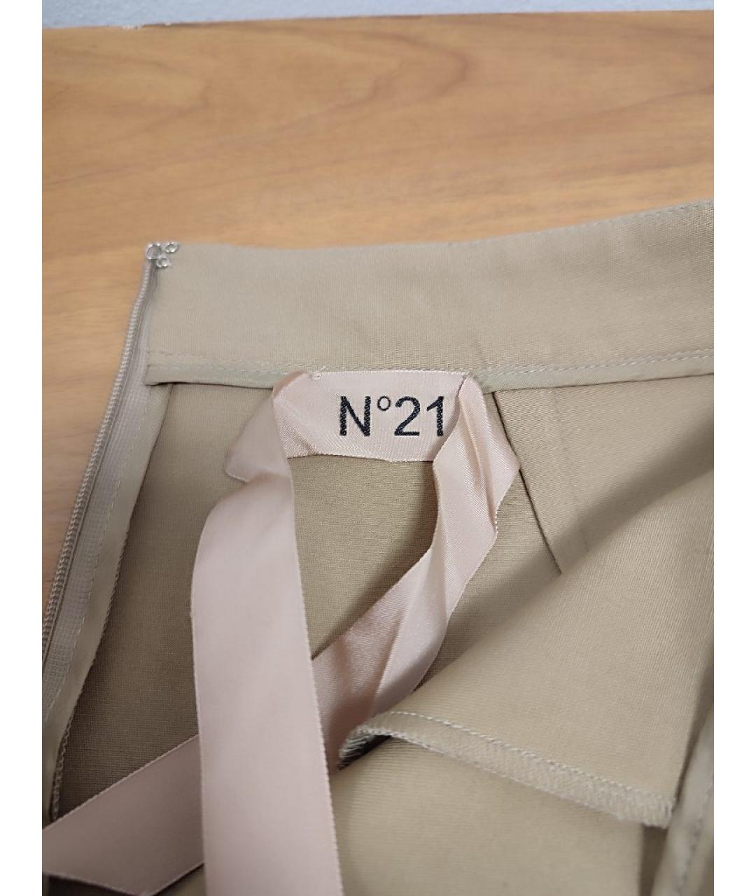 NO. 21 Бежевая хлопковая юбка макси, фото 3
