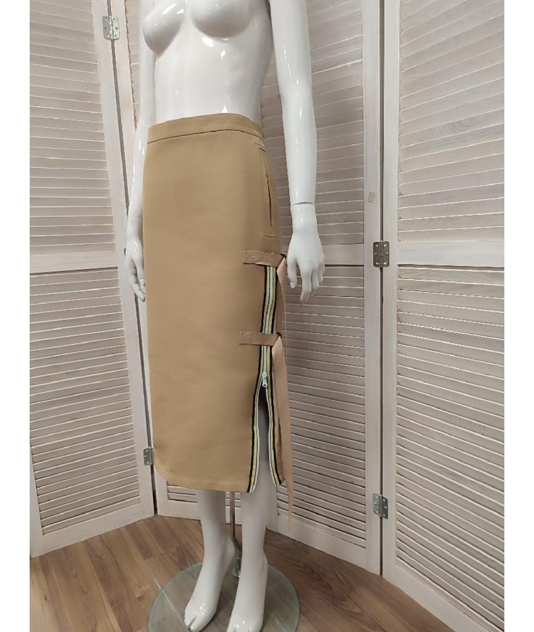 NO. 21 Бежевая хлопковая юбка макси, фото 5