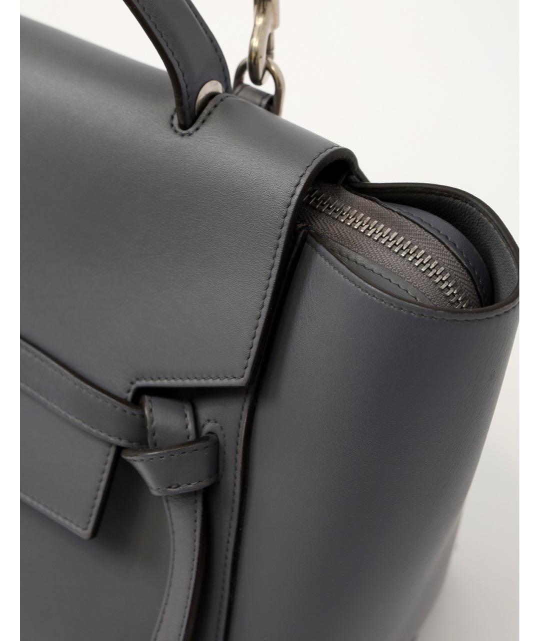 CELINE Антрацитовая кожаная сумка через плечо, фото 8