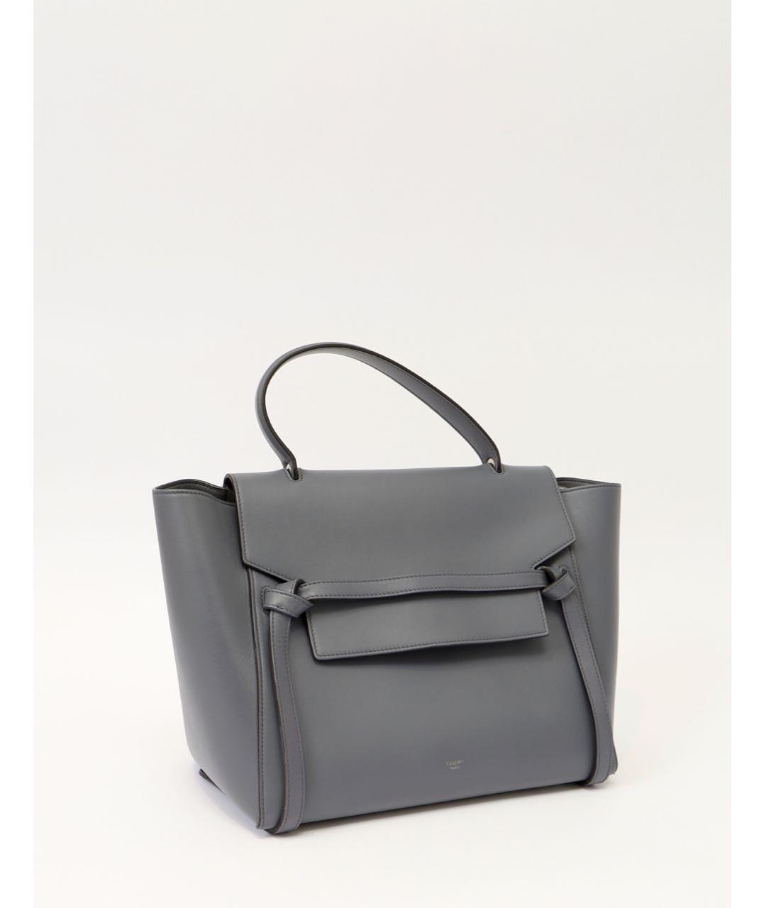 CELINE Антрацитовая кожаная сумка через плечо, фото 3