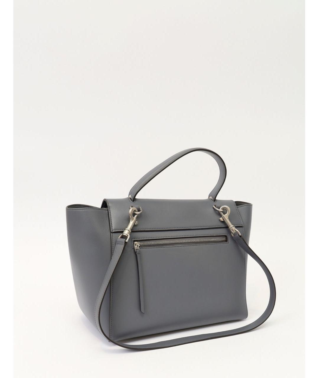 CELINE Антрацитовая кожаная сумка через плечо, фото 4