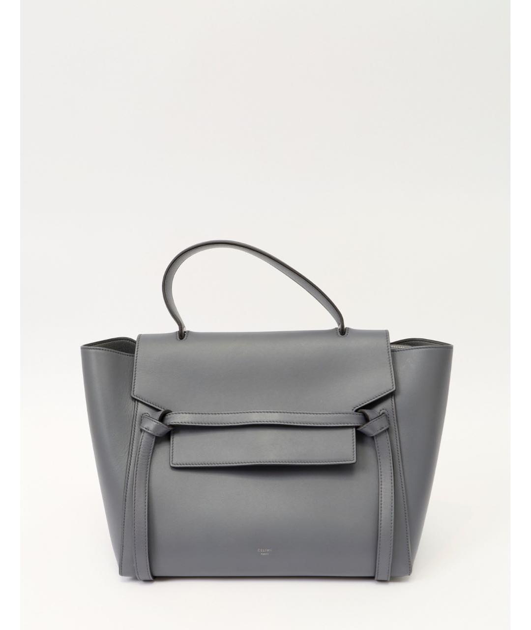CELINE Антрацитовая кожаная сумка через плечо, фото 9