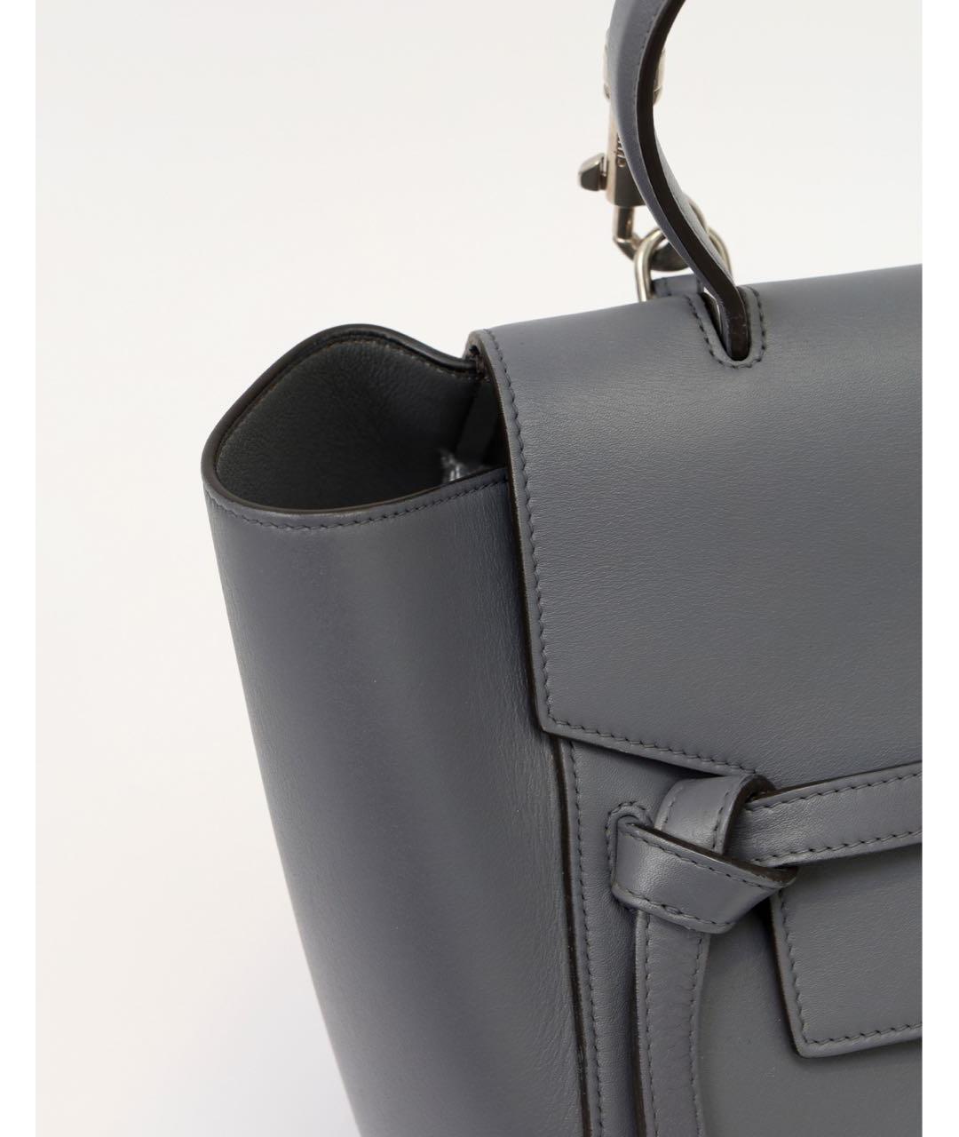 CELINE Антрацитовая кожаная сумка через плечо, фото 7