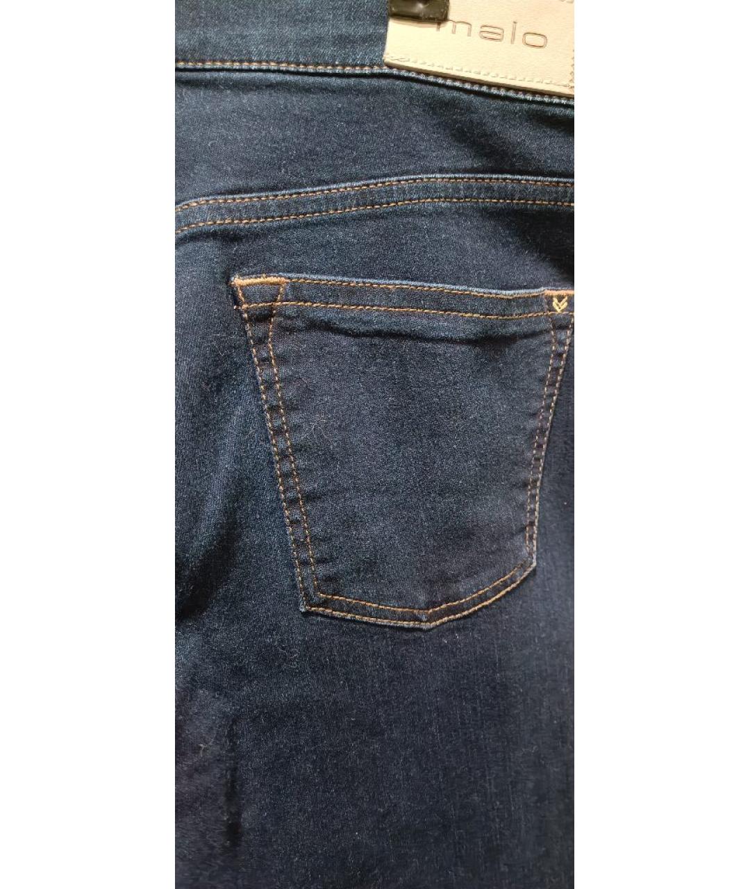 MALO Синие хлопко-эластановые джинсы клеш, фото 4