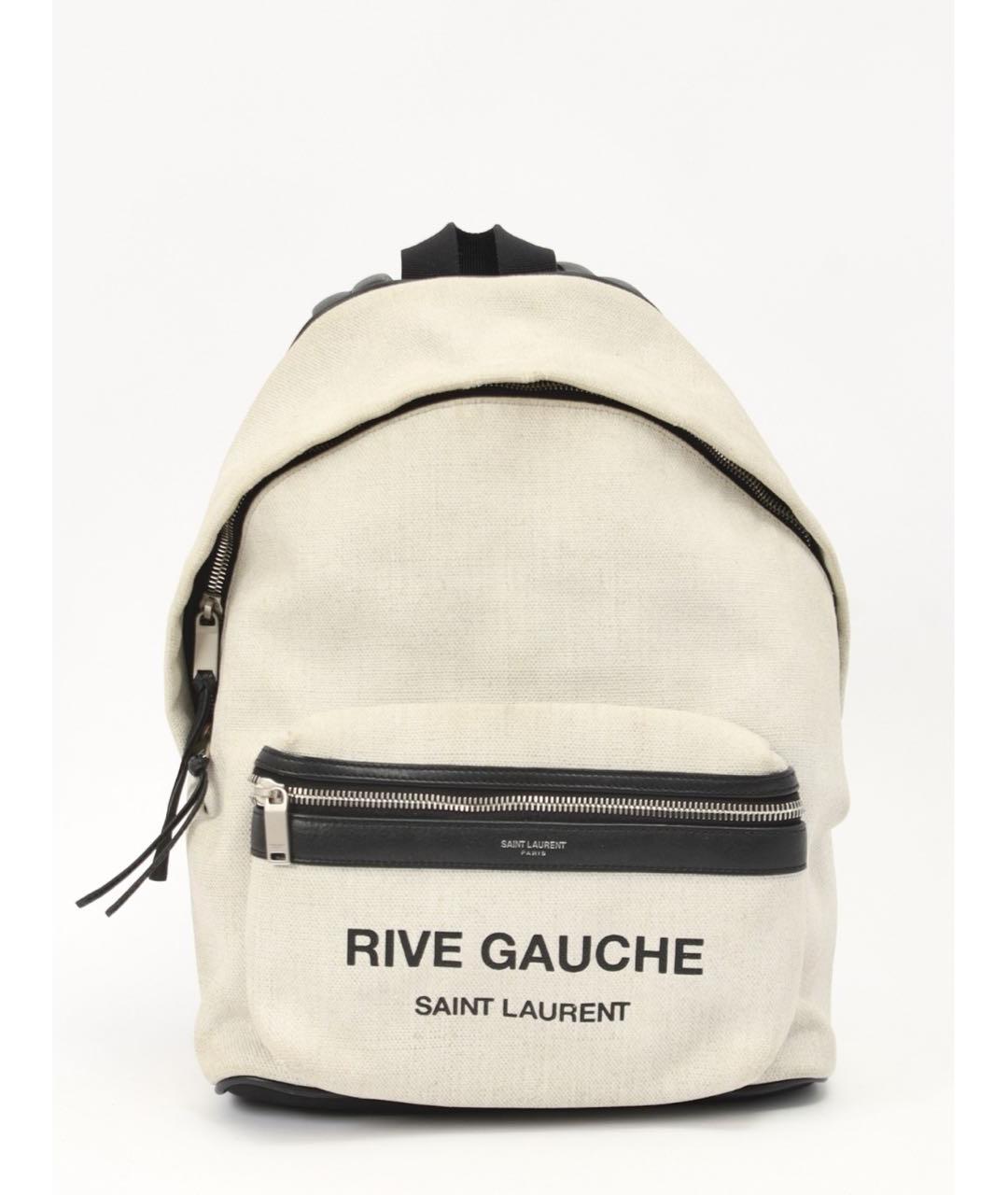 SAINT LAURENT Бежевый хлопковый рюкзак, фото 8
