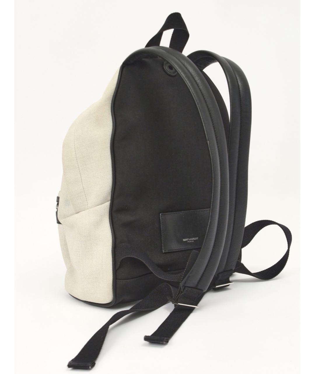 SAINT LAURENT Бежевый хлопковый рюкзак, фото 4