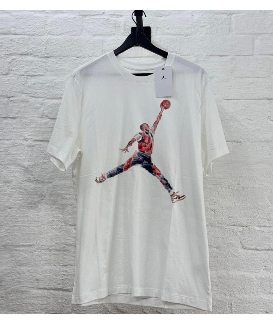 JORDAN Белая хлопковая футболка, фото 5