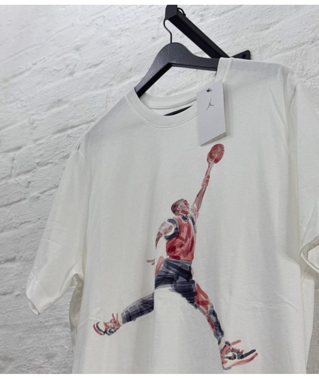 JORDAN Белая хлопковая футболка, фото 3