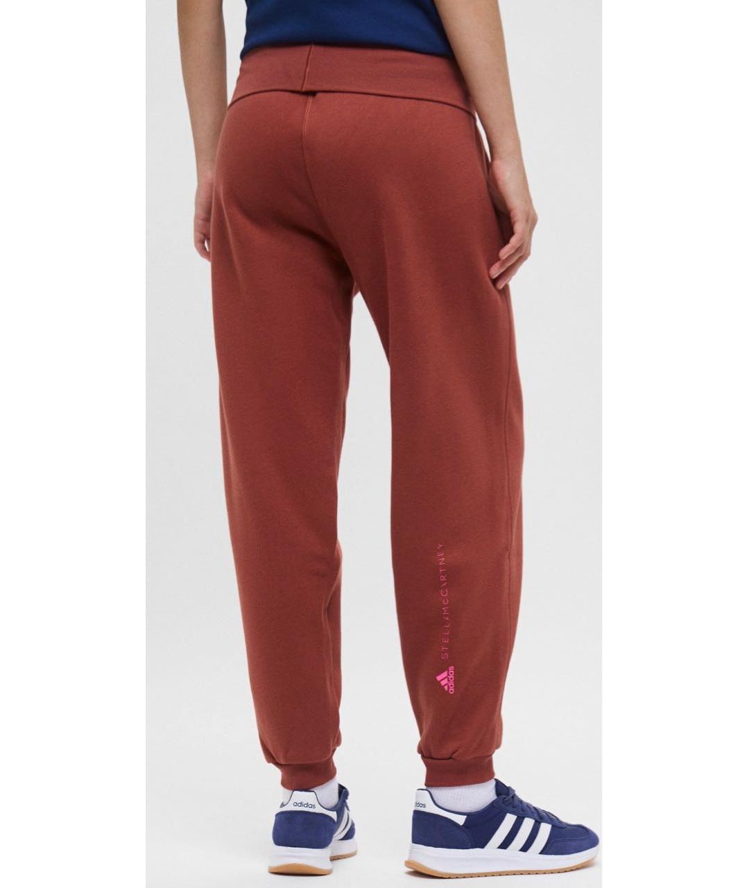 ADIDAS BY STELLA MCCARTNEY Коралловые хлопковые прямые брюки, фото 3