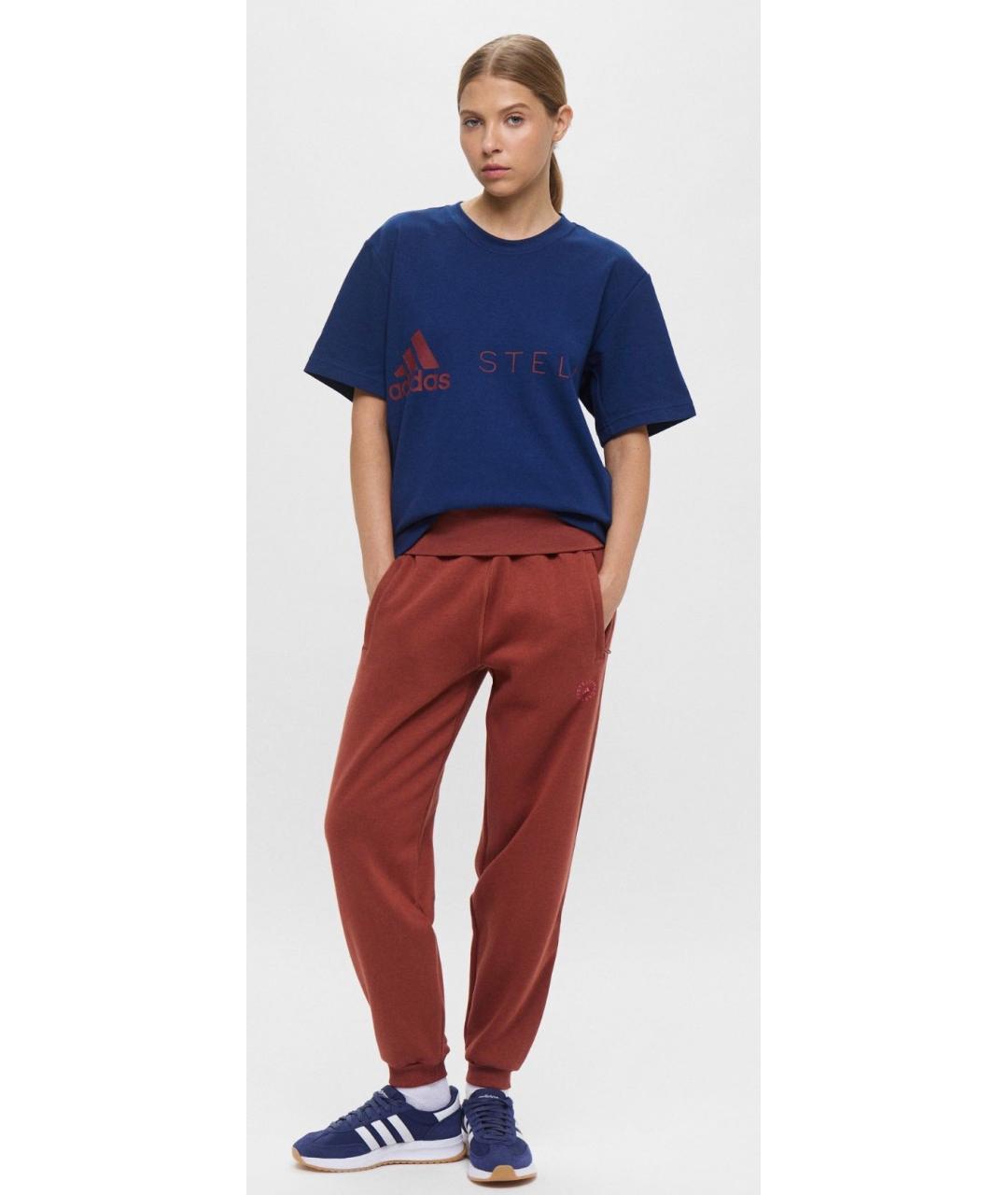 ADIDAS BY STELLA MCCARTNEY Коралловые хлопковые прямые брюки, фото 2