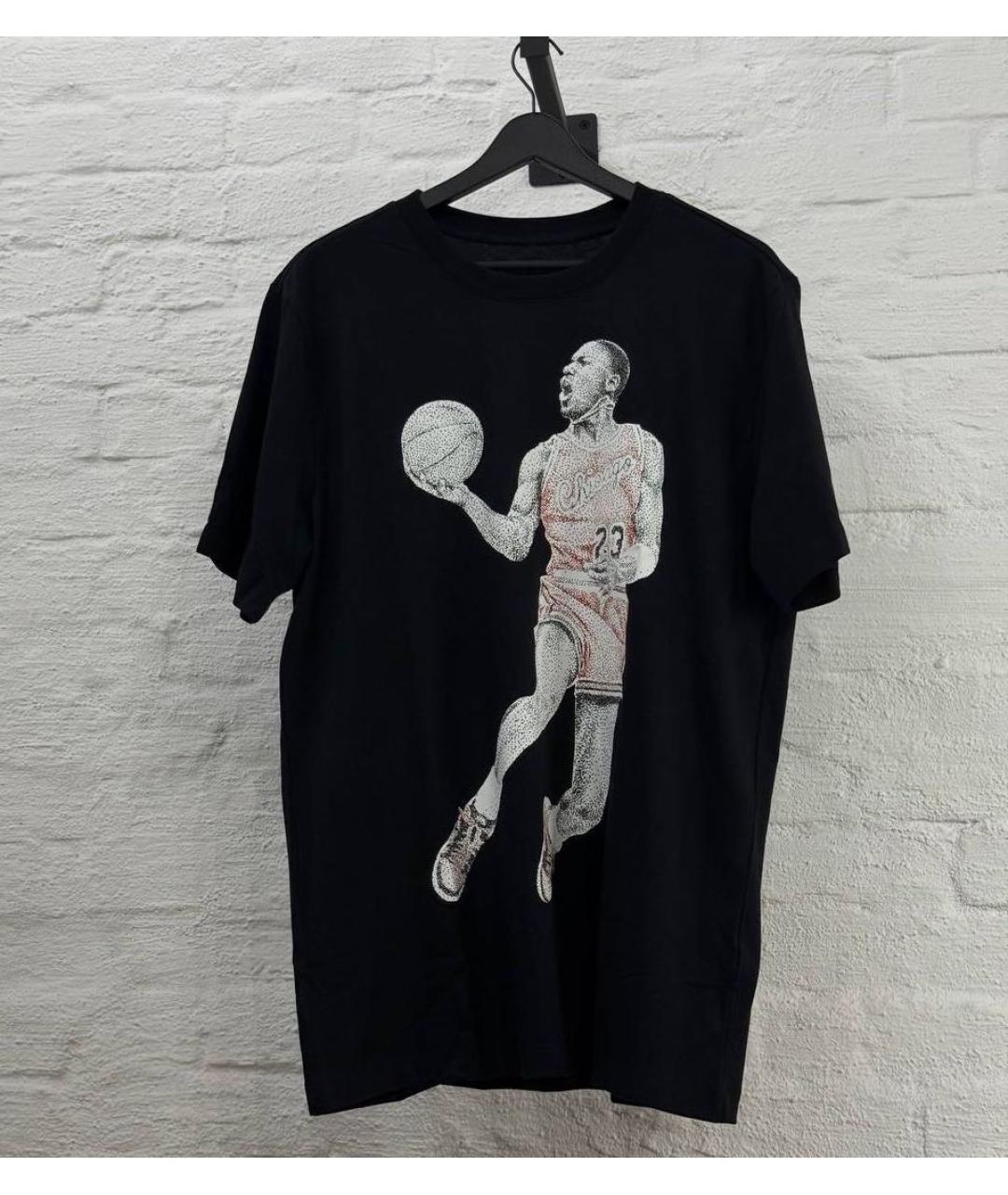 JORDAN Черная хлопковая футболка, фото 4